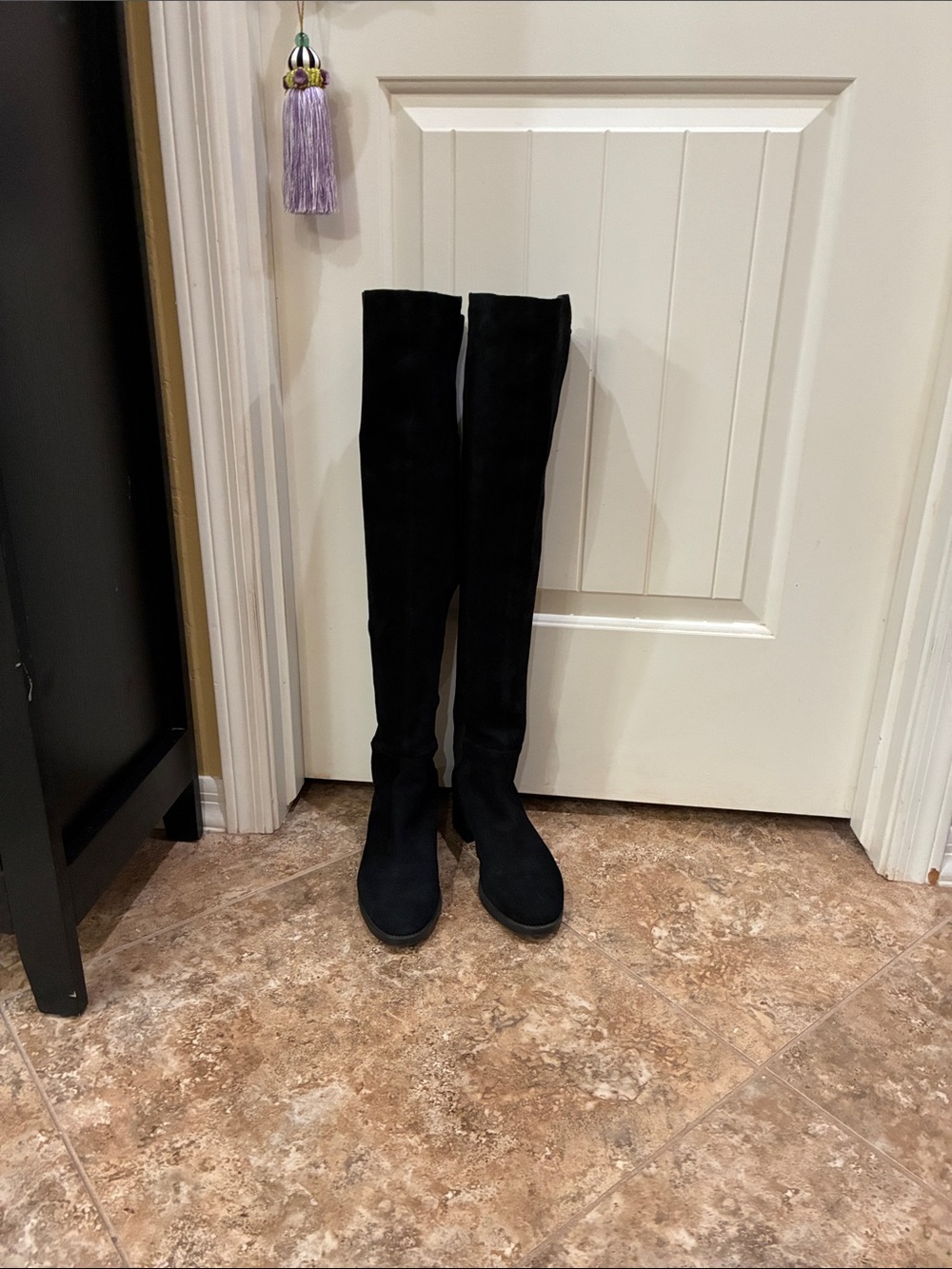 Tory Burch Black Over-the-Knee Suede Boots